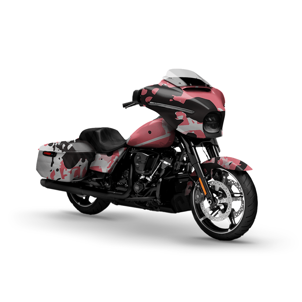 Tire Splatter Pink Motorcycle Camo Vinyl Wrap
