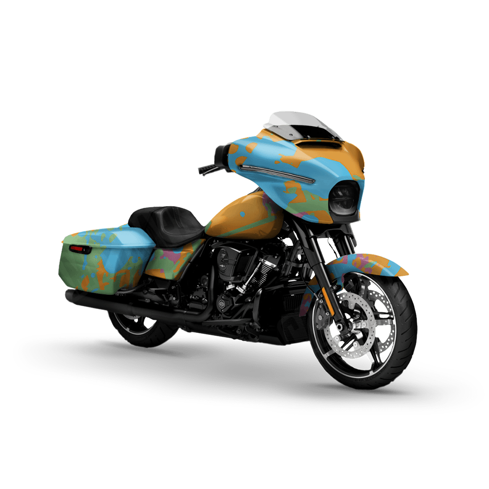 Tire Splatter Sherbert Motorcycle Camo Vinyl Wrap
