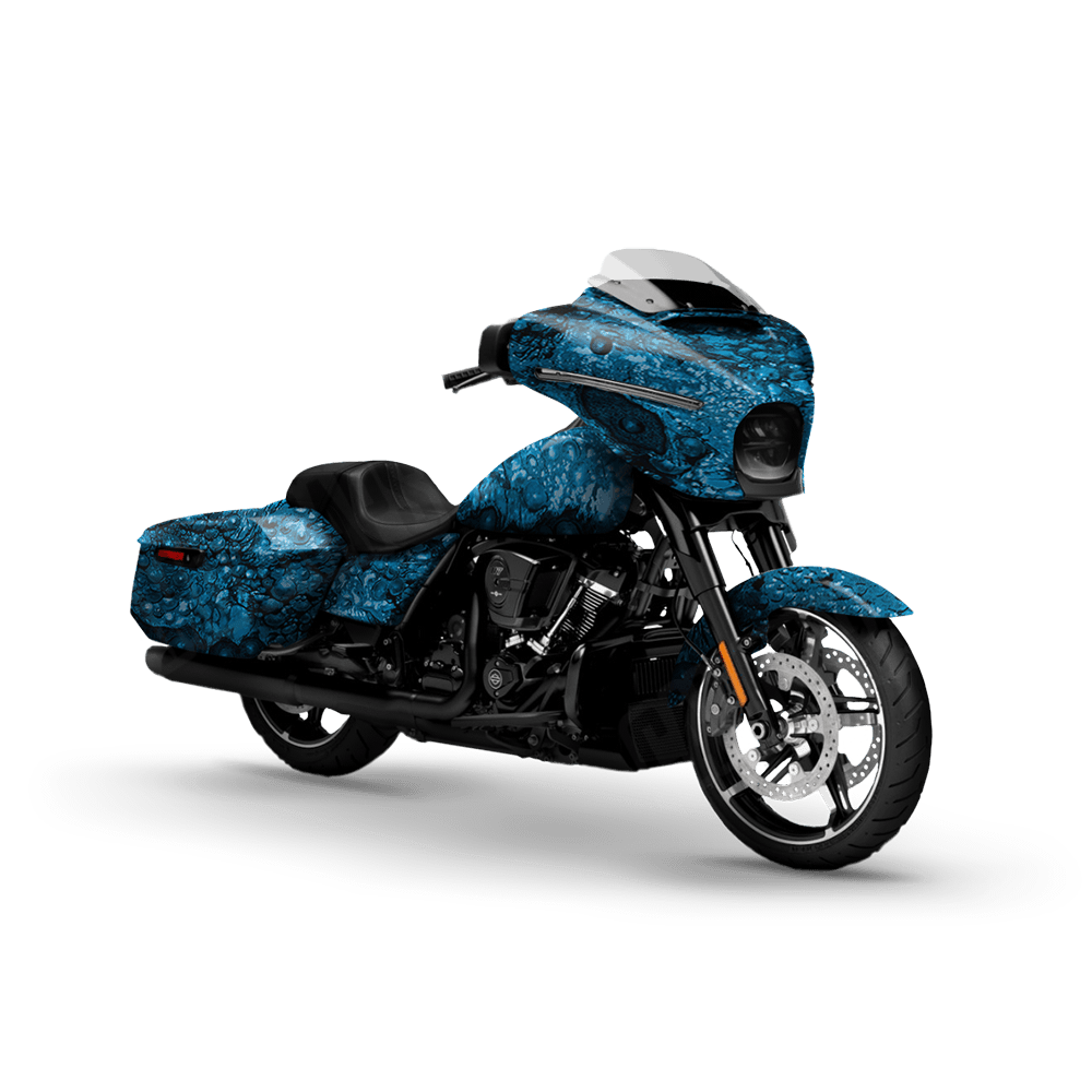 Toadaflage Blue Motorcycle Camo Vinyl Wrap