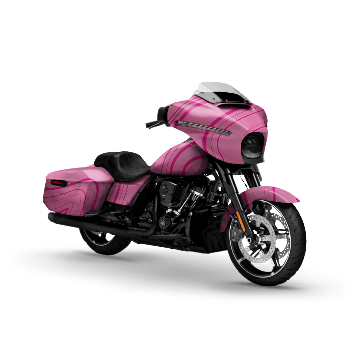 Topographic Pink Camo Motorcycle Vinyl Wrap