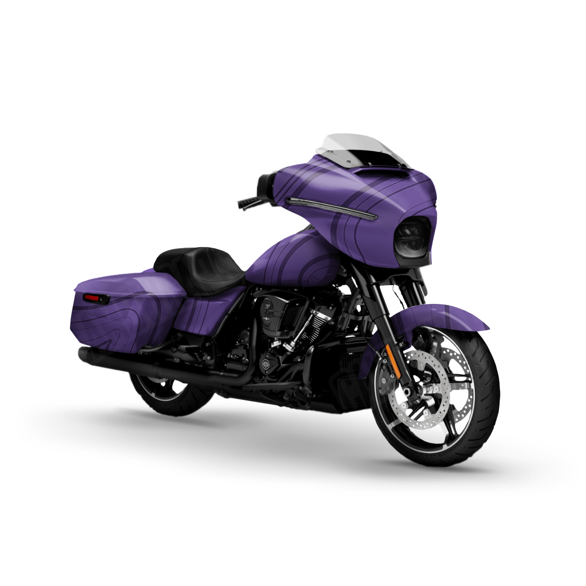 Topographic Purple Camo Motorcycle Vinyl Wrap