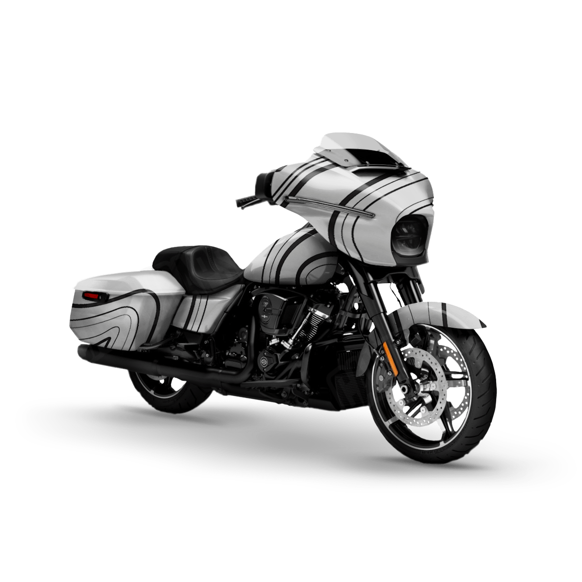 Topographic White Camo Motorcycle Vinyl Wrap