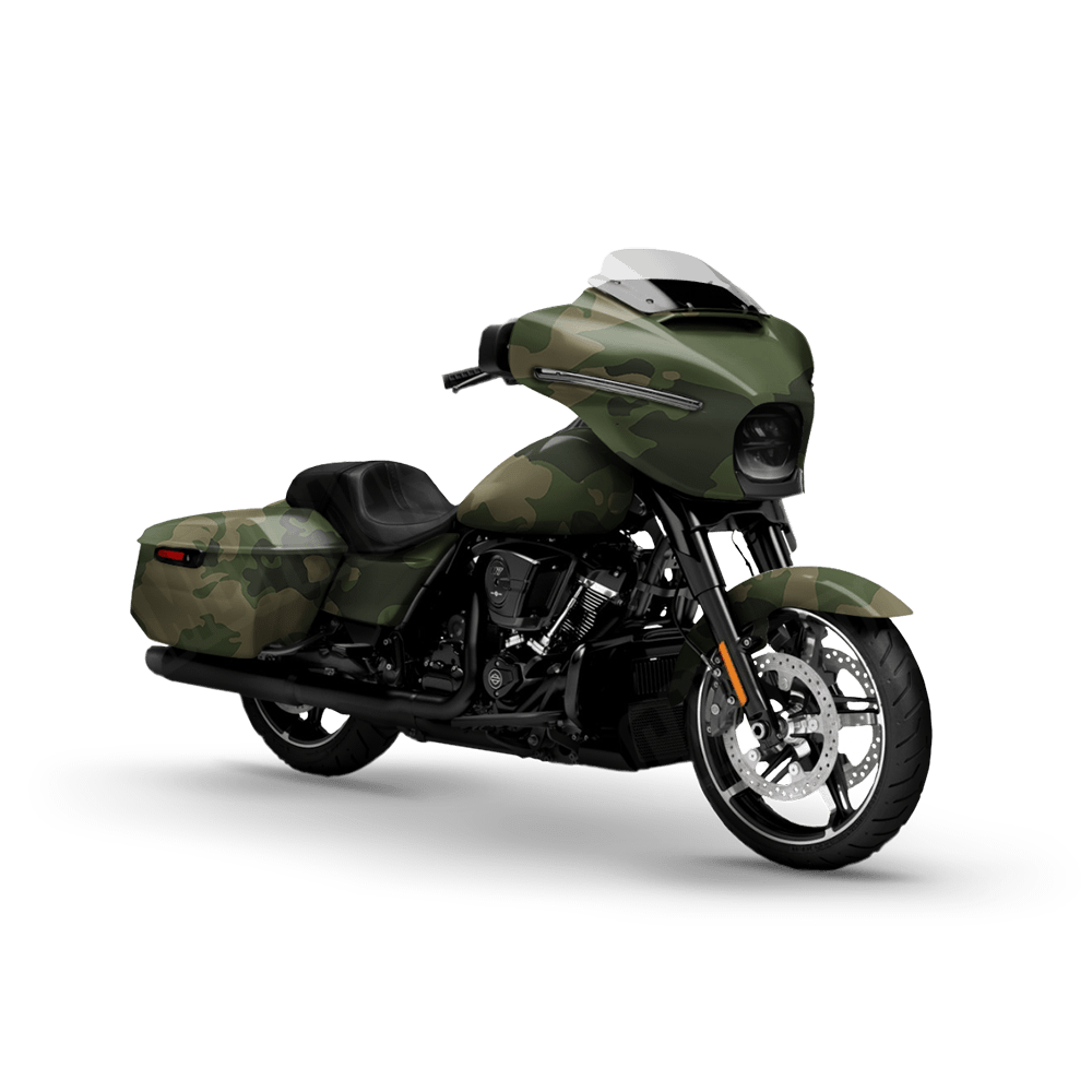 Treetop Army Green Motorcycle Camo Vinyl Wrap