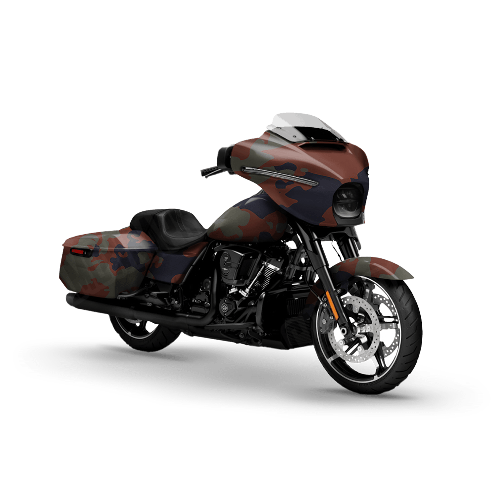 Treetop Blue Copper Motorcycle Camo Vinyl Wrap