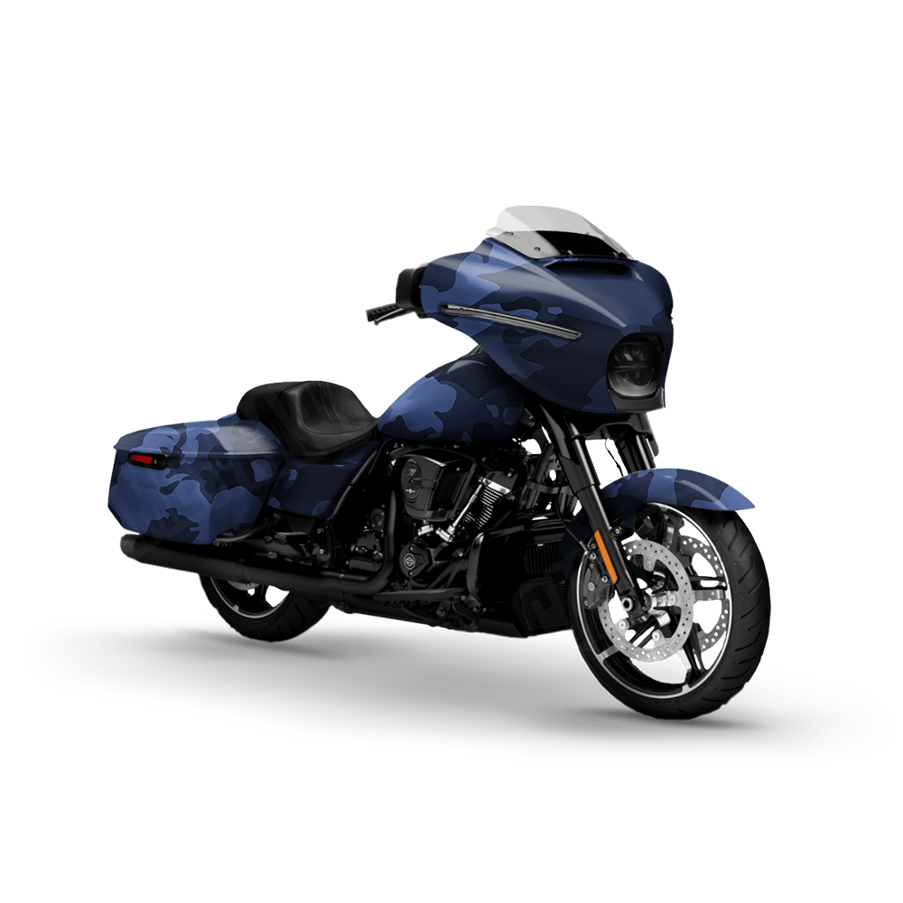 Treetop Blue Midnight Motorcycle Camo Vinyl Wrap