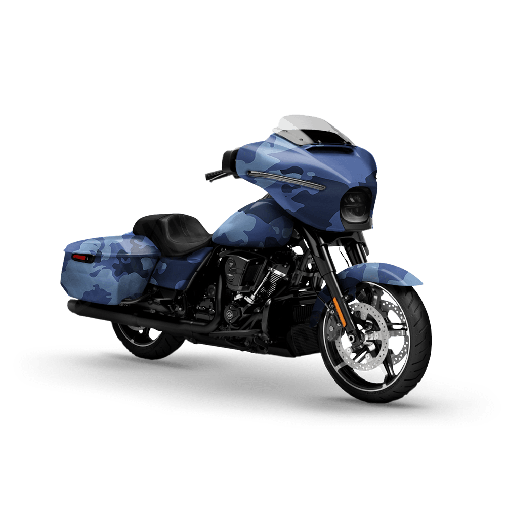 Treetop Blue Urban Night Motorcycle Camo Vinyl Wrap