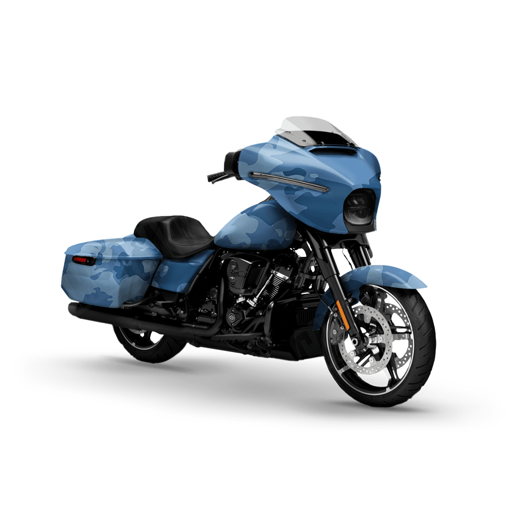 Treetop Cool Blue Motorcycle Camo Vinyl Wrap