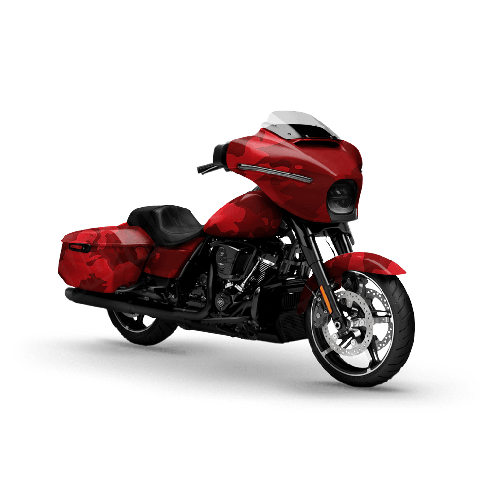 Treetop Elite Red Motorcycle Camo Vinyl Wrap
