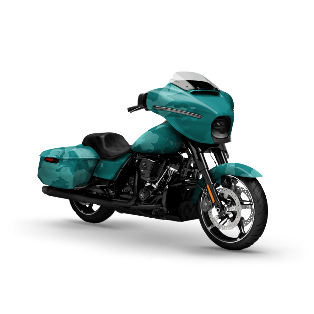 Treetop Elite Tiffany Blue Motorcycle Camo Vinyl Wrap
