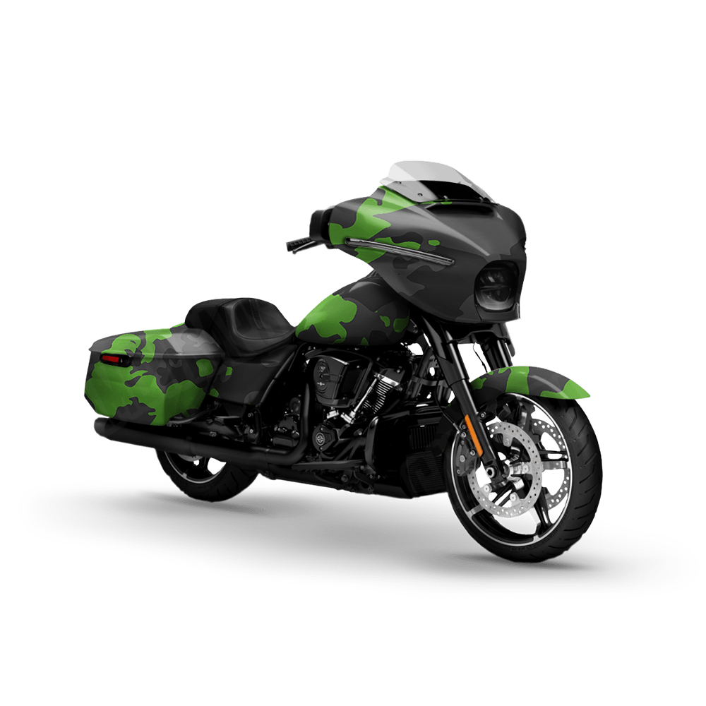 Treetop Metro Green Motorcycle Camo Vinyl Wrap