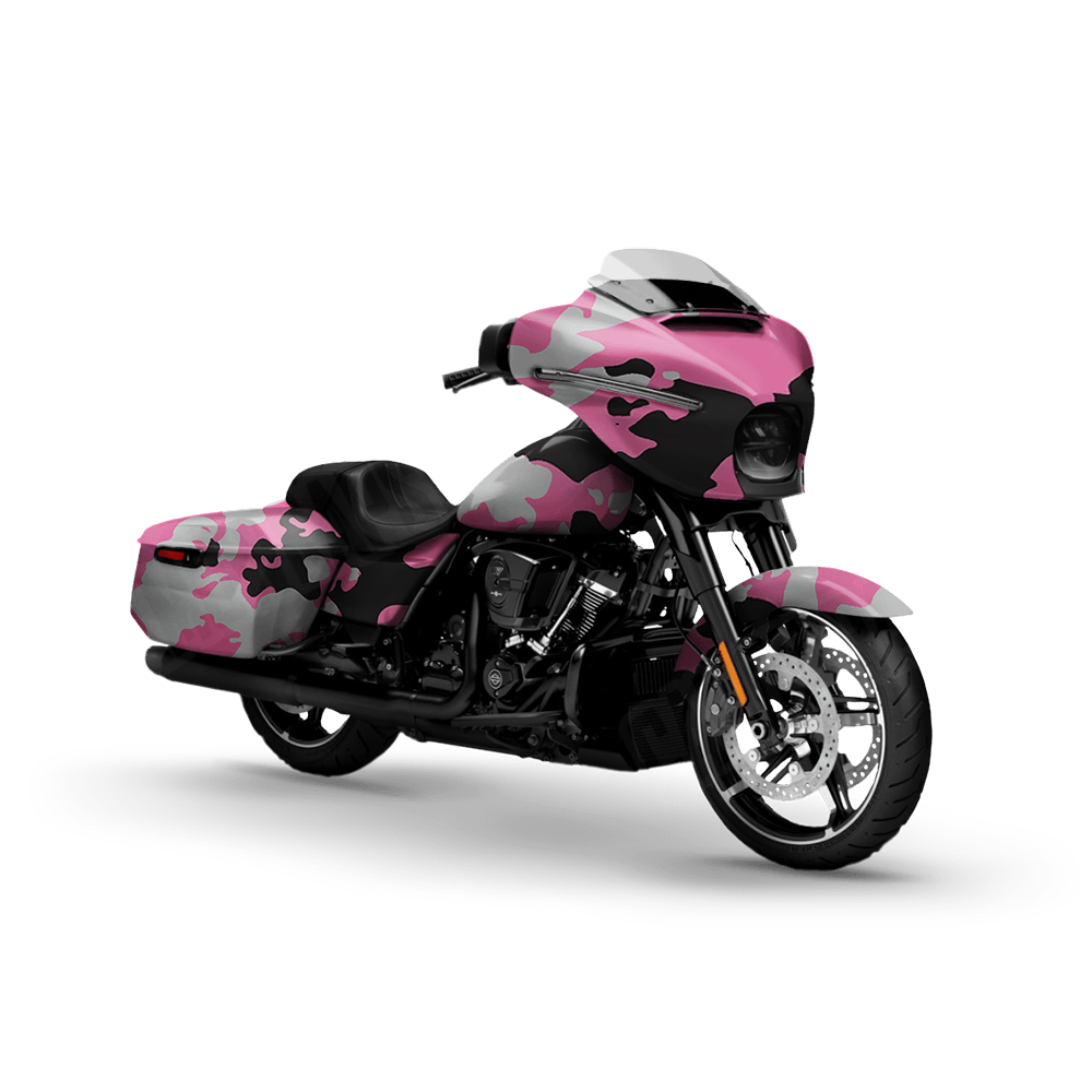 Treetop Pink Tiger Motorcycle Camo Vinyl Wrap