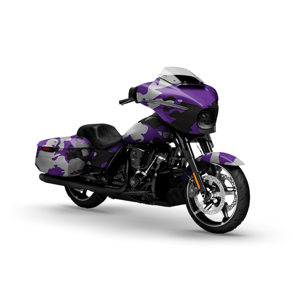 Treetop Purple Tiger Motorcycle Camo Vinyl Wrap