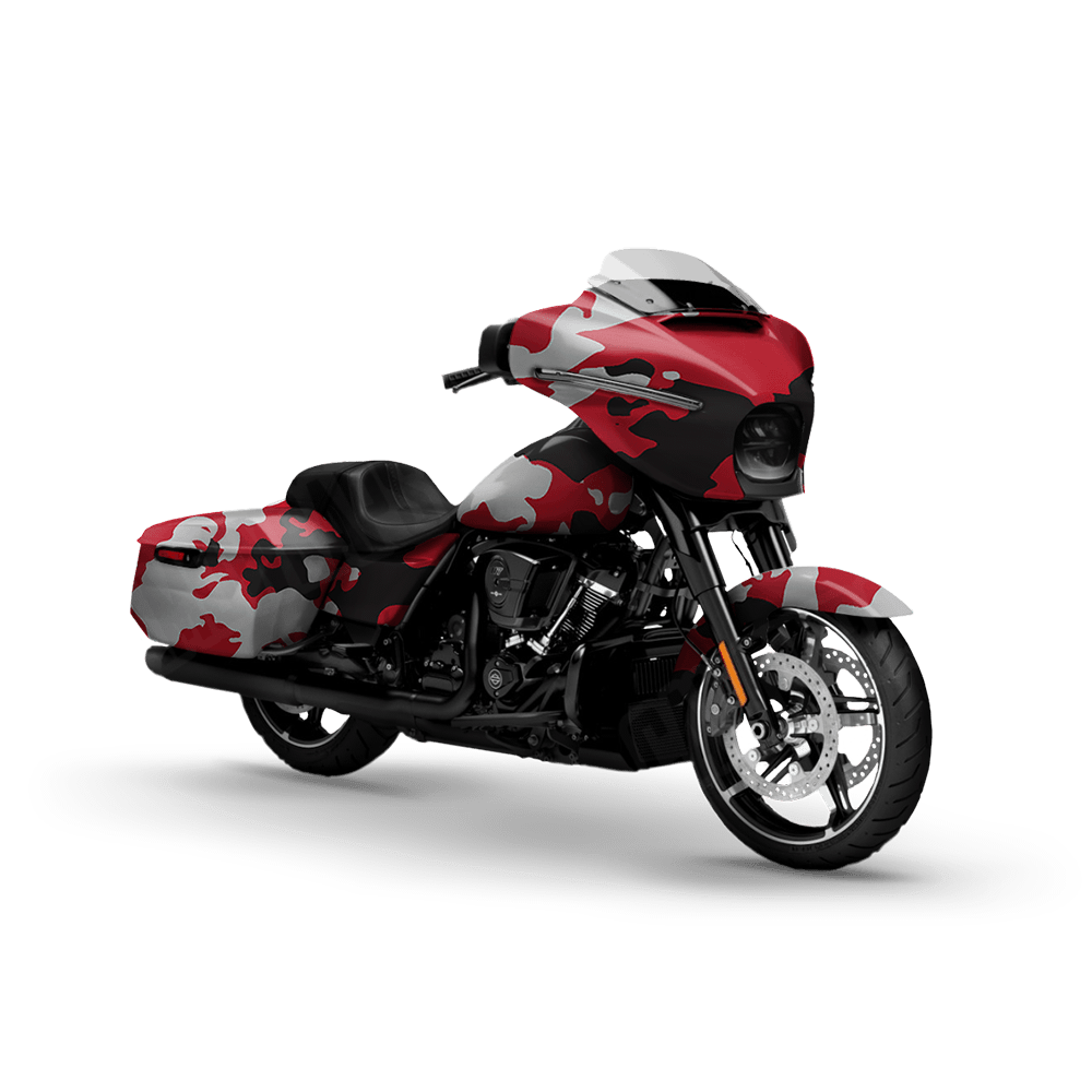 Treetop Red Tiger Motorcycle Camo Vinyl Wrap