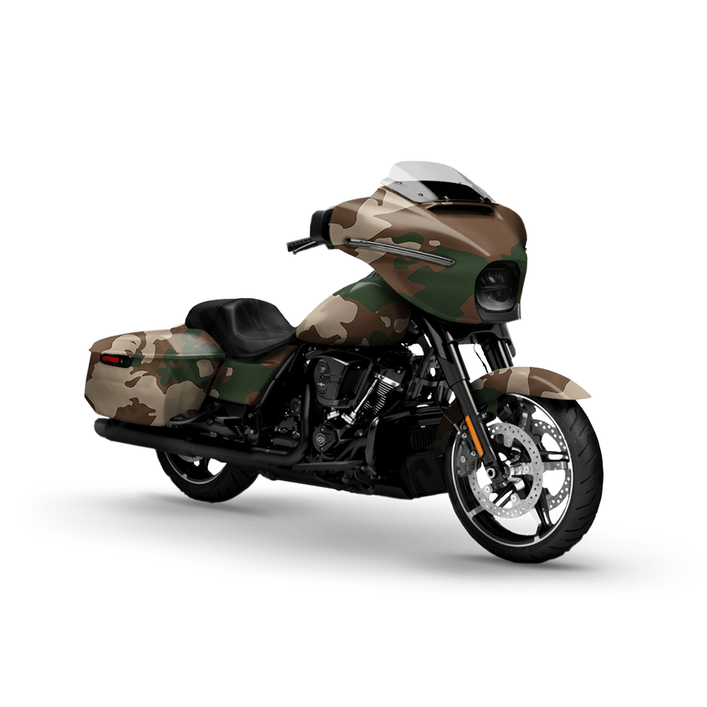 Treetop Woodland Motorcycle Camo Vinyl Wrap