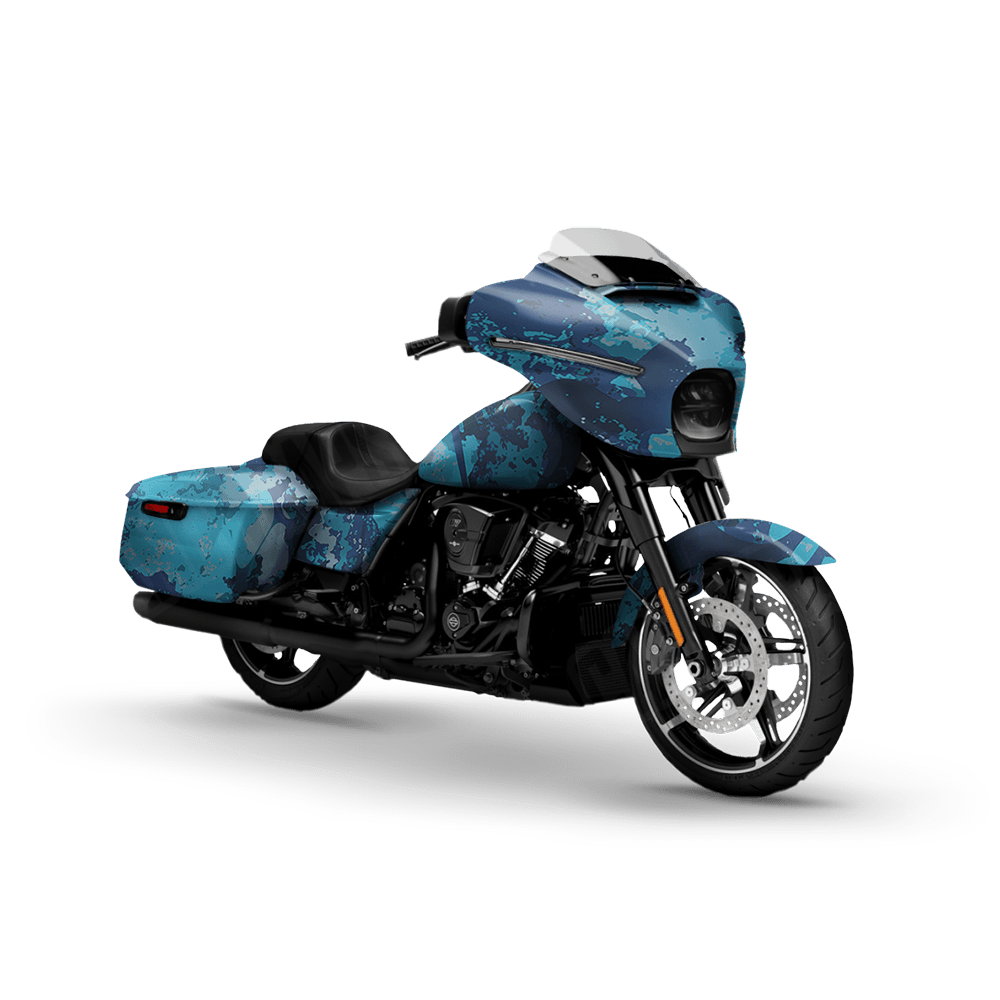 Veil Stoke Aqua Motorcycle Camo Vinyl Wrap