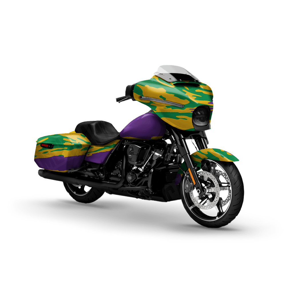 Vietnam Tiger Stripe Mardi Gras Motorcycle Camo Vinyl Wrap
