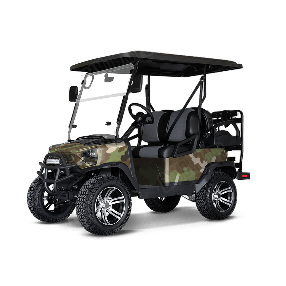 Nemesis Woodlands Wolf Camo Golf Cart Vinyl Wrap