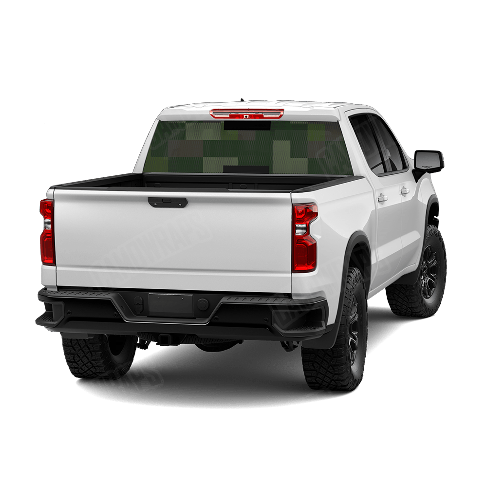 Pixel Army Dark Green Rear Window Graphics