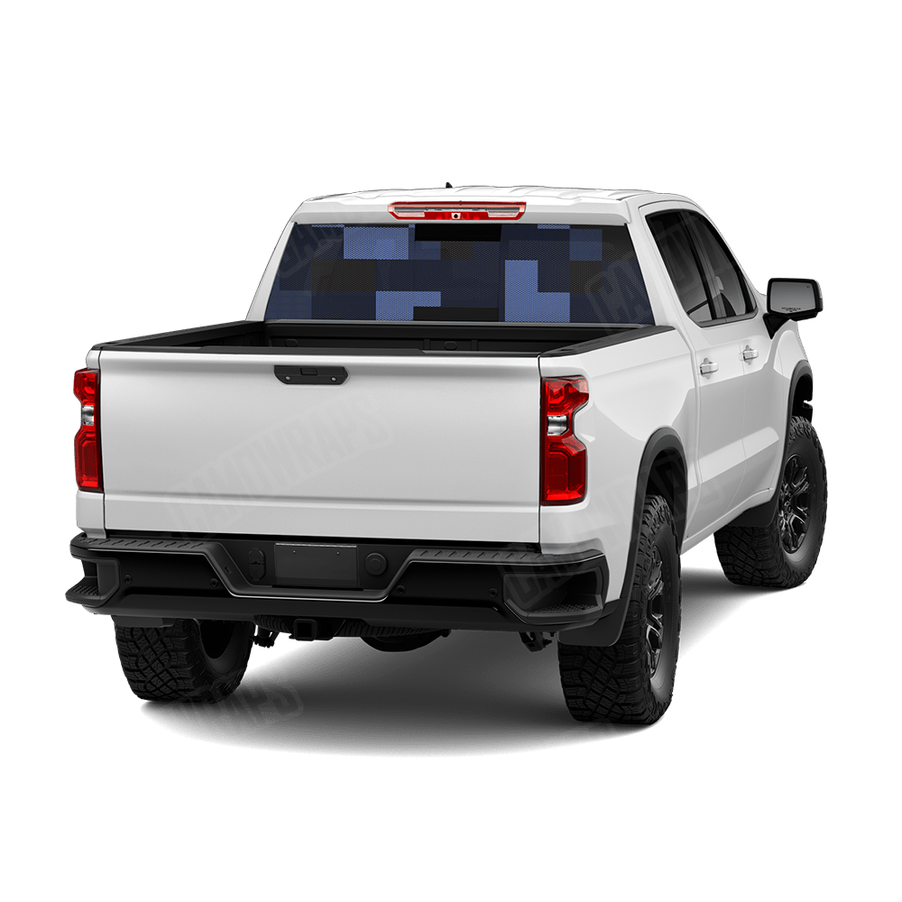 Pixel Blue Midnight Rear Window Graphics