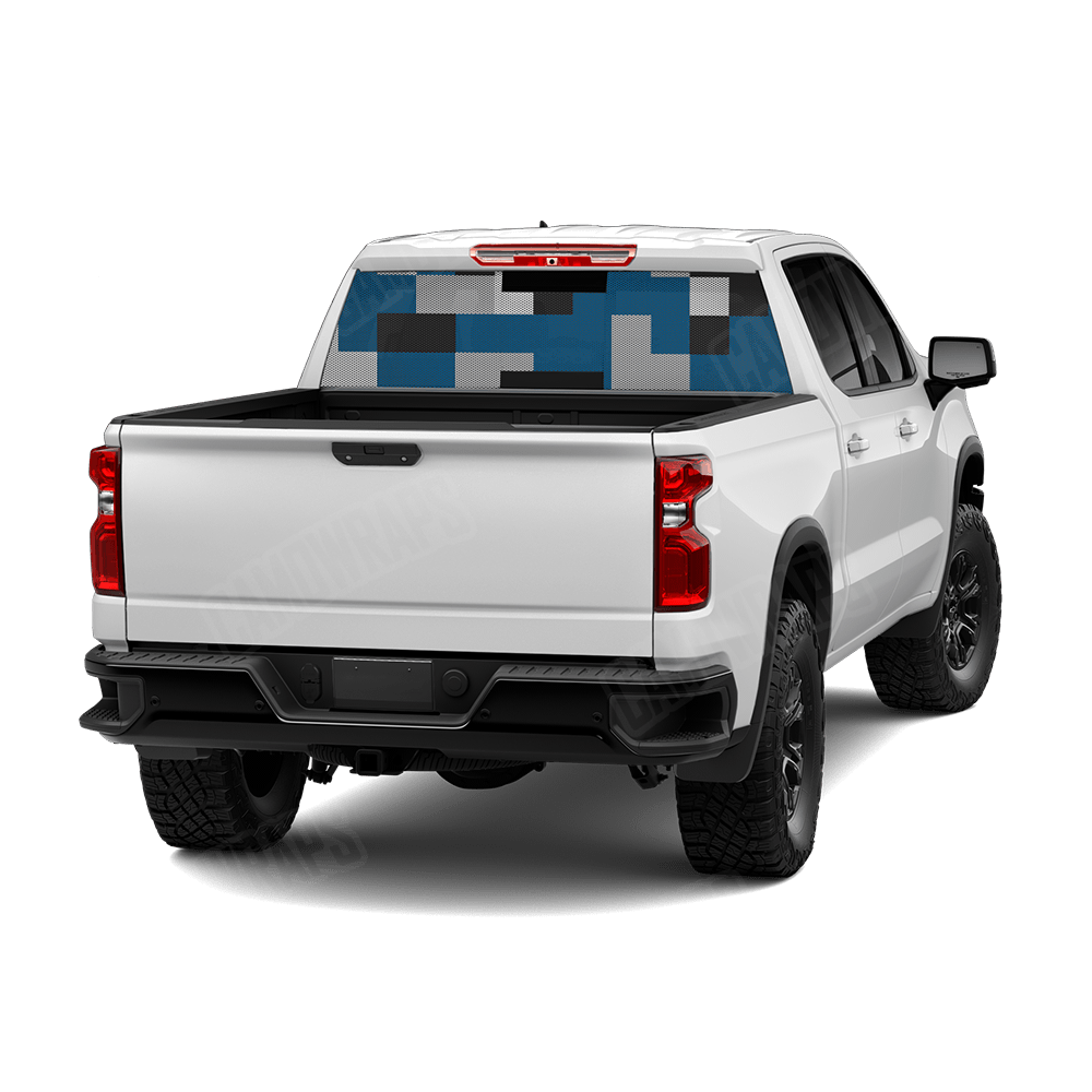 Pixel Blue Tiger Rear Window Graphics