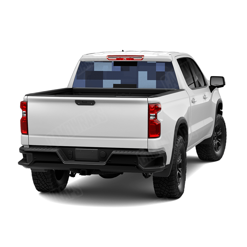 Pixel Blue Urban Night Rear Window Graphics