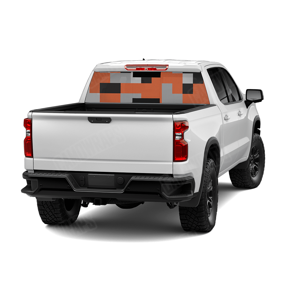 Pixel Orange Tiger Rear Window Graphics