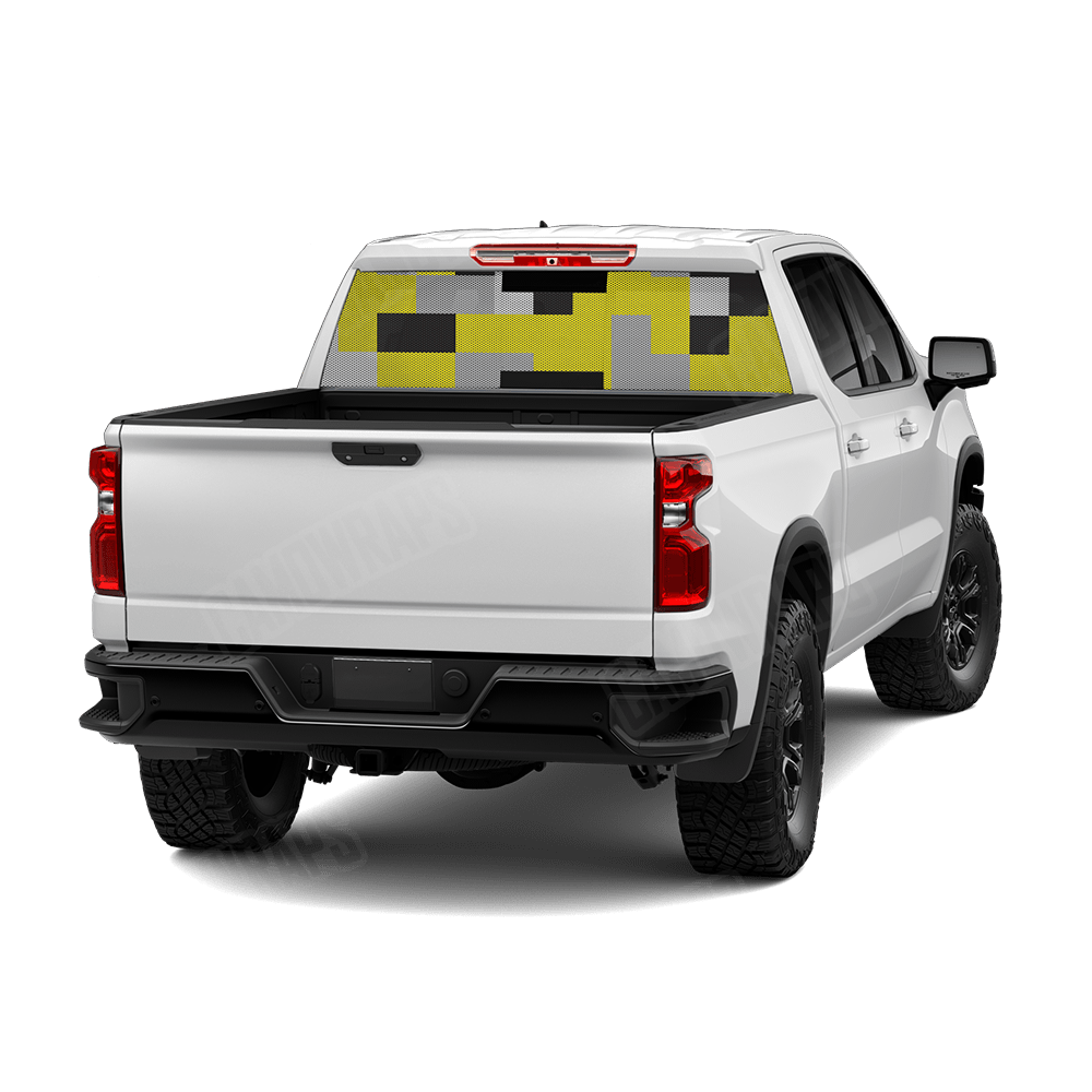 Pixel Yellow Tiger Rear Window Graphics