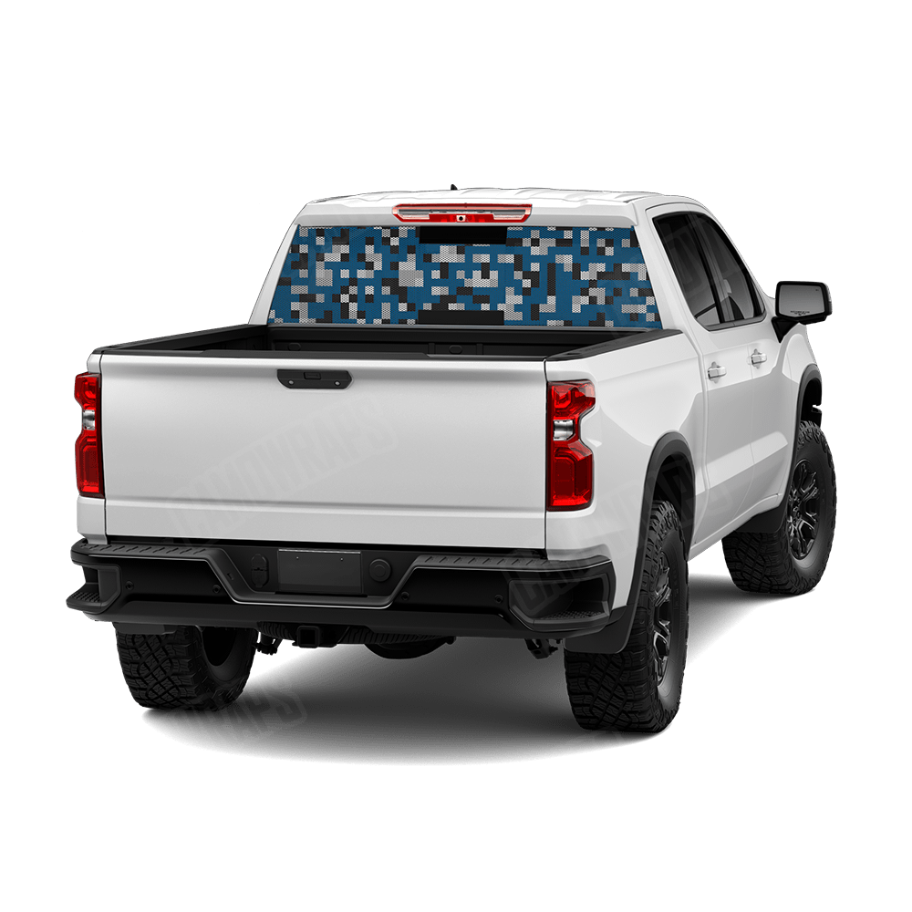 Pixel Blue Tiger Rear Window Graphics