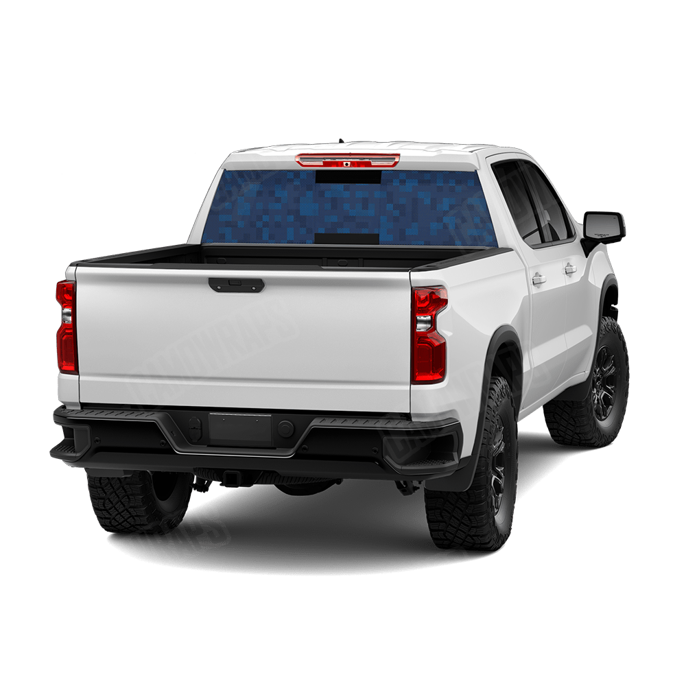 Pixel Elite Blue Rear Window Graphics