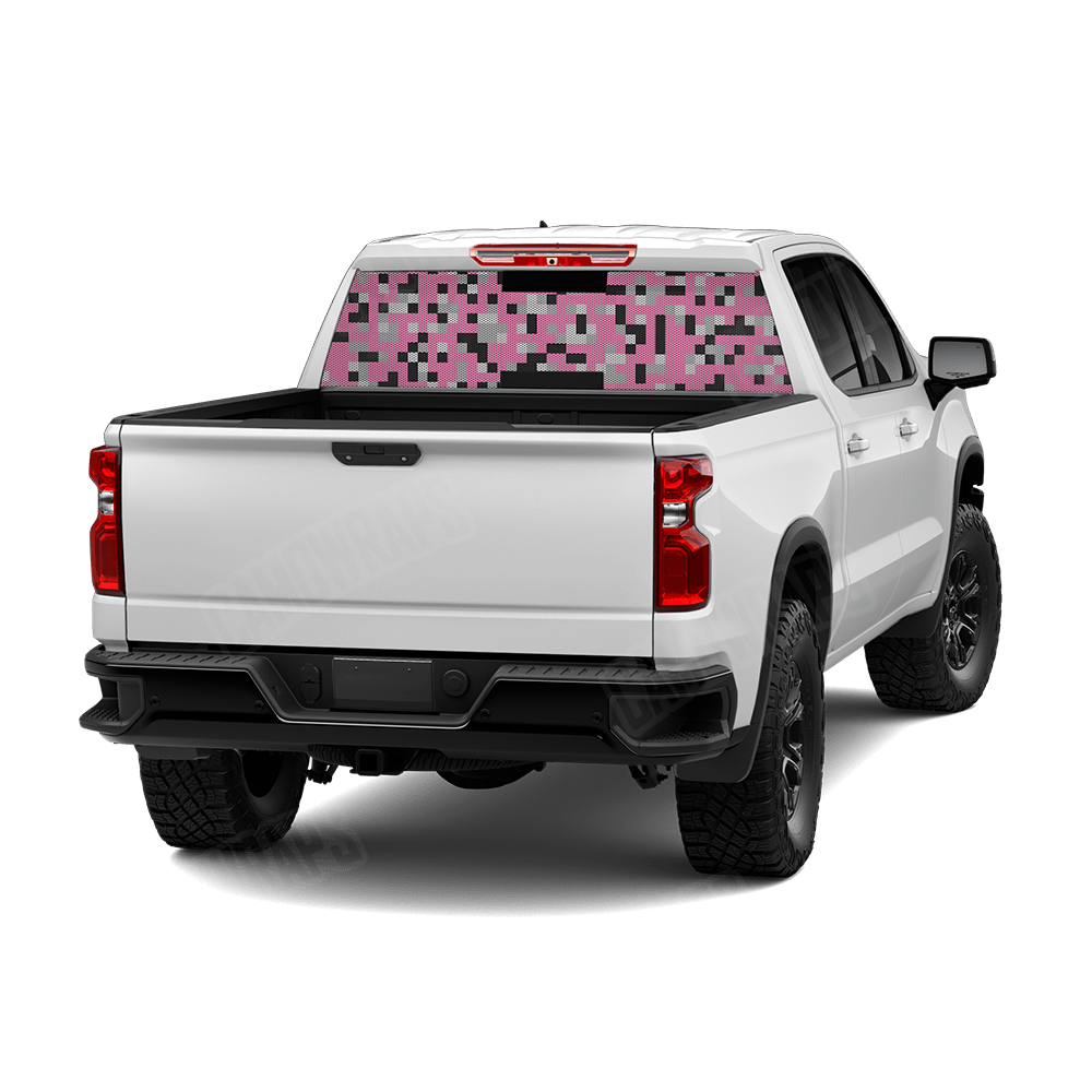 Pixel Pink Tiger Rear Window Graphics