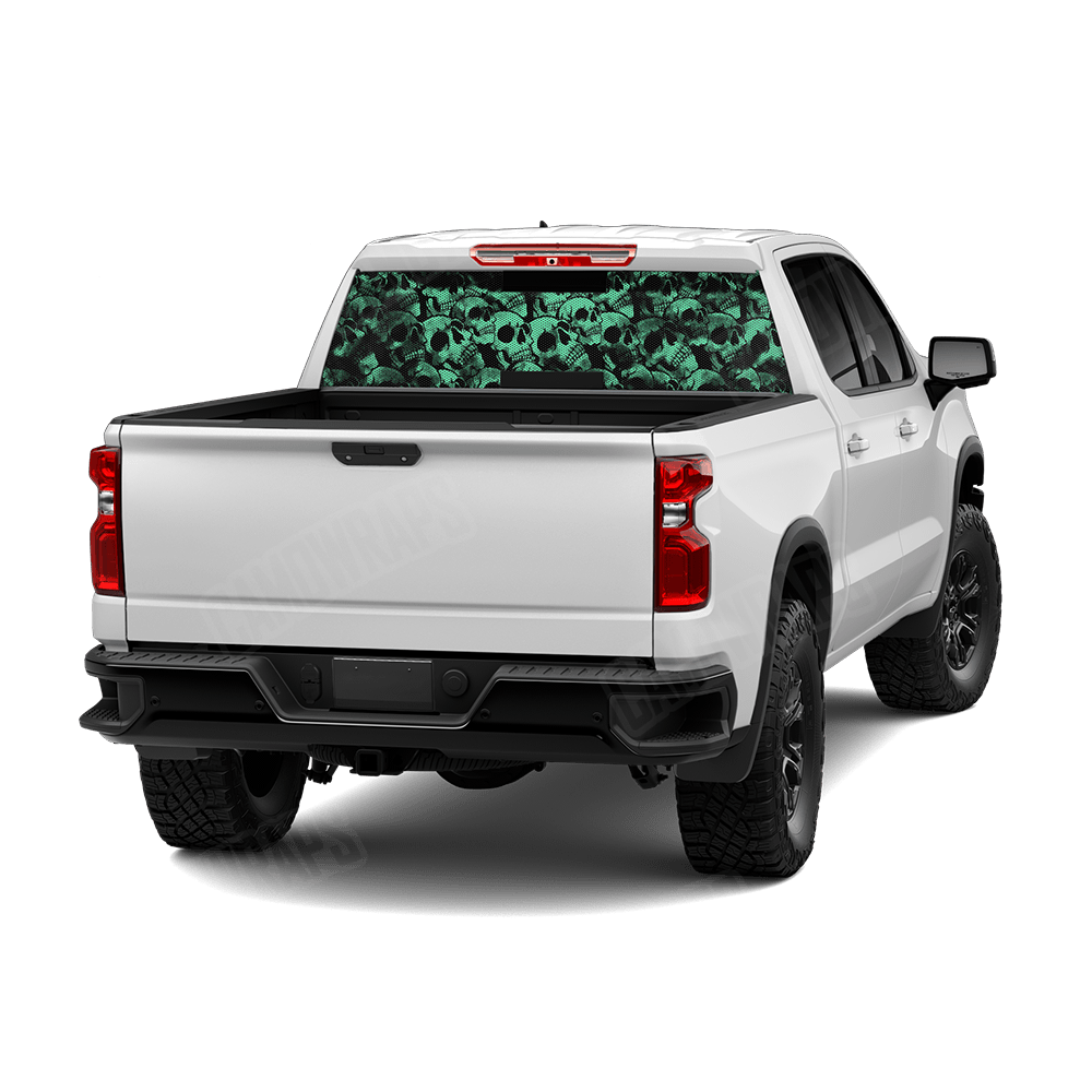 Skull Aquamarine Rear Window Graphics
