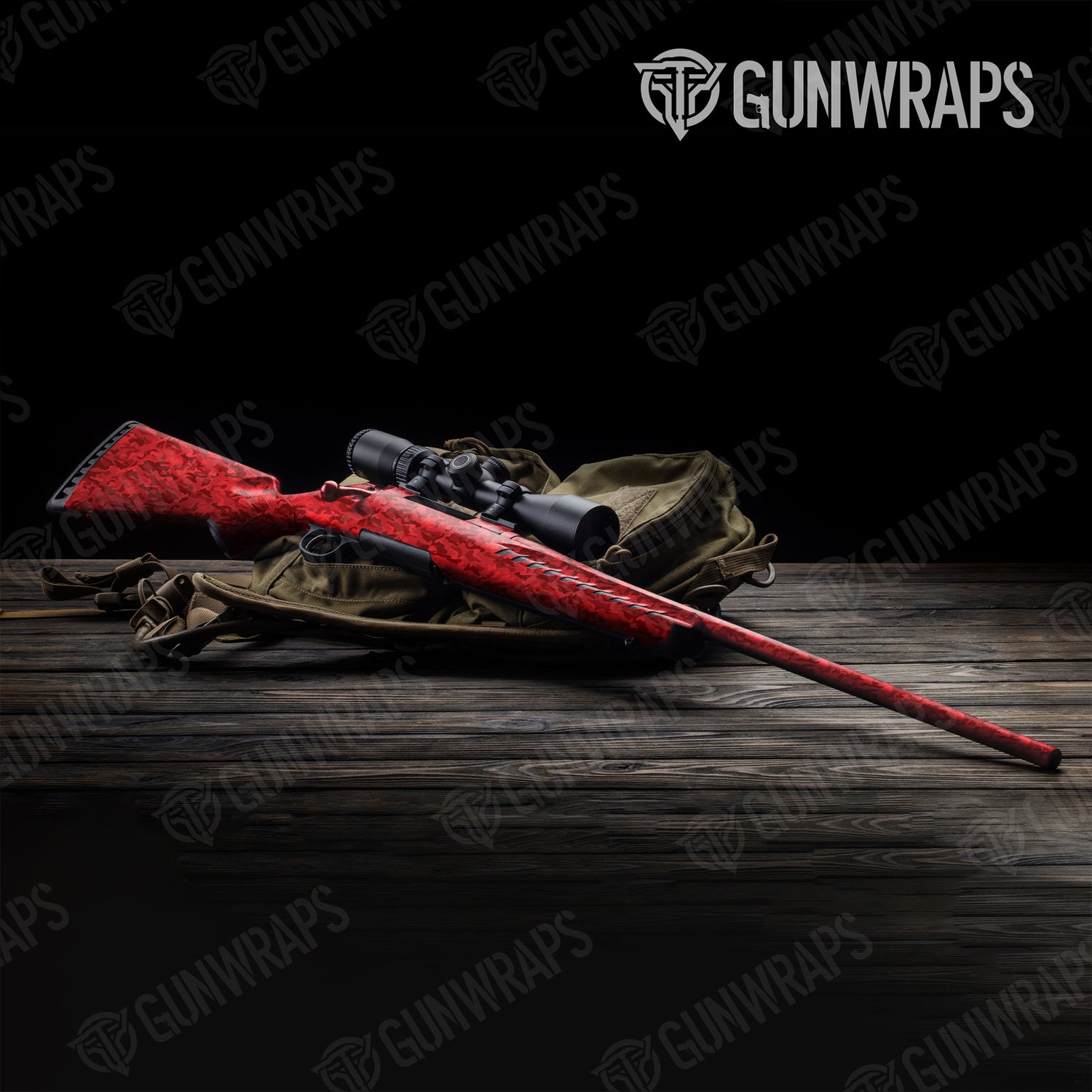 Rifle Classic Elite Red Camo Gun Skin Vinyl Wrap