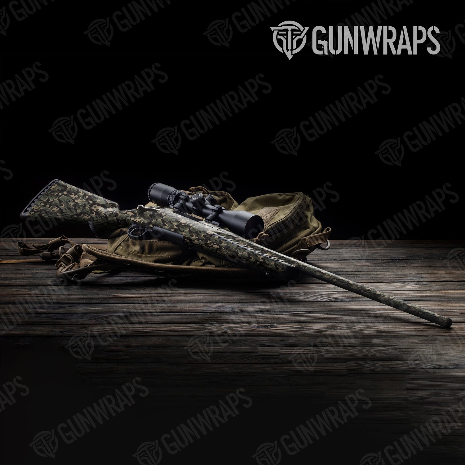 Rifle Classic Militant Green Camo Gun Skin Vinyl Wrap