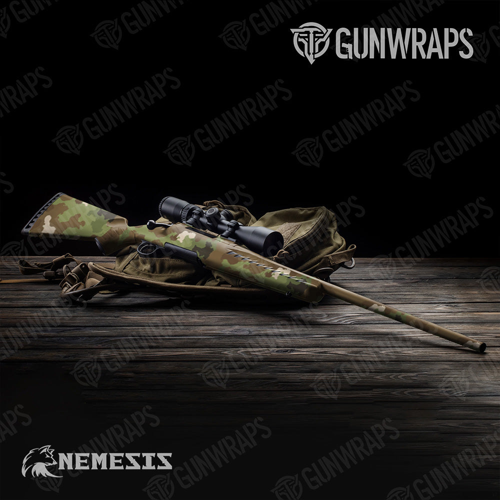 Rifle Large Nemesis Woodlands Wolf Camo Vinyl Wrap