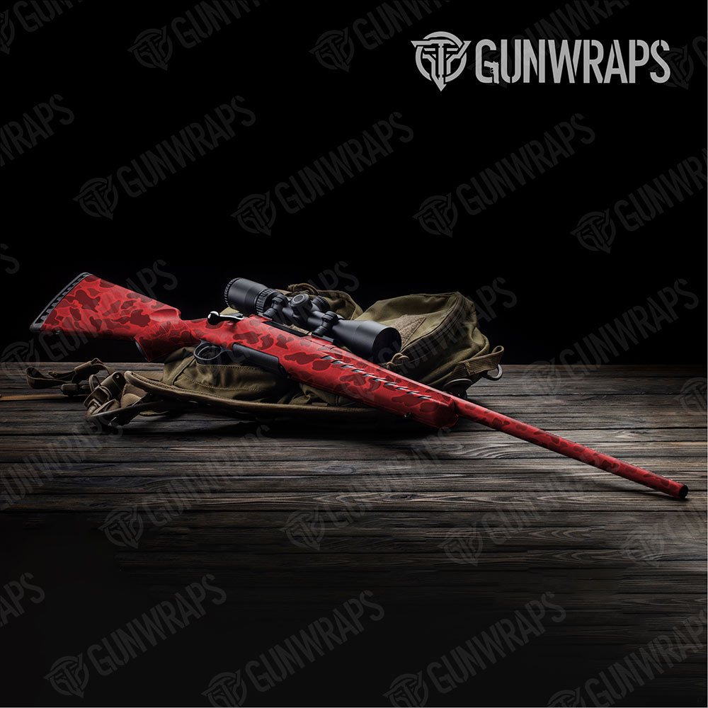 Old School Duck Elite Red Rifle Gun Skin Vinyl Wraps