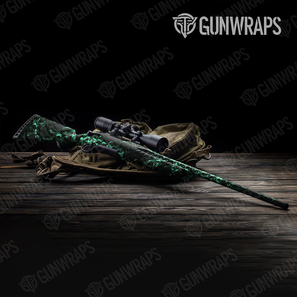 Skull Aquamarine Rifle Gun Skin Vinyl Wraps