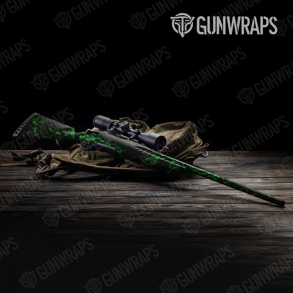 Skull Green Rifle Gun Skin Vinyl Wraps