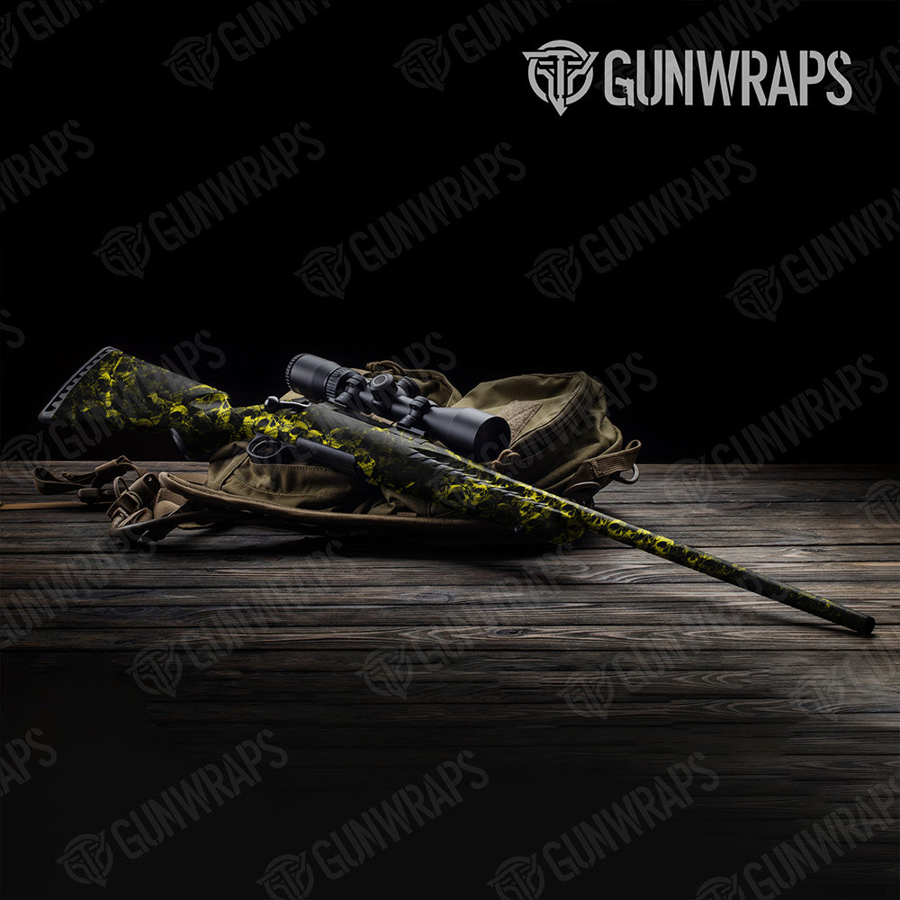 Skull Yellow Rifle Gun Skin Vinyl Wraps
