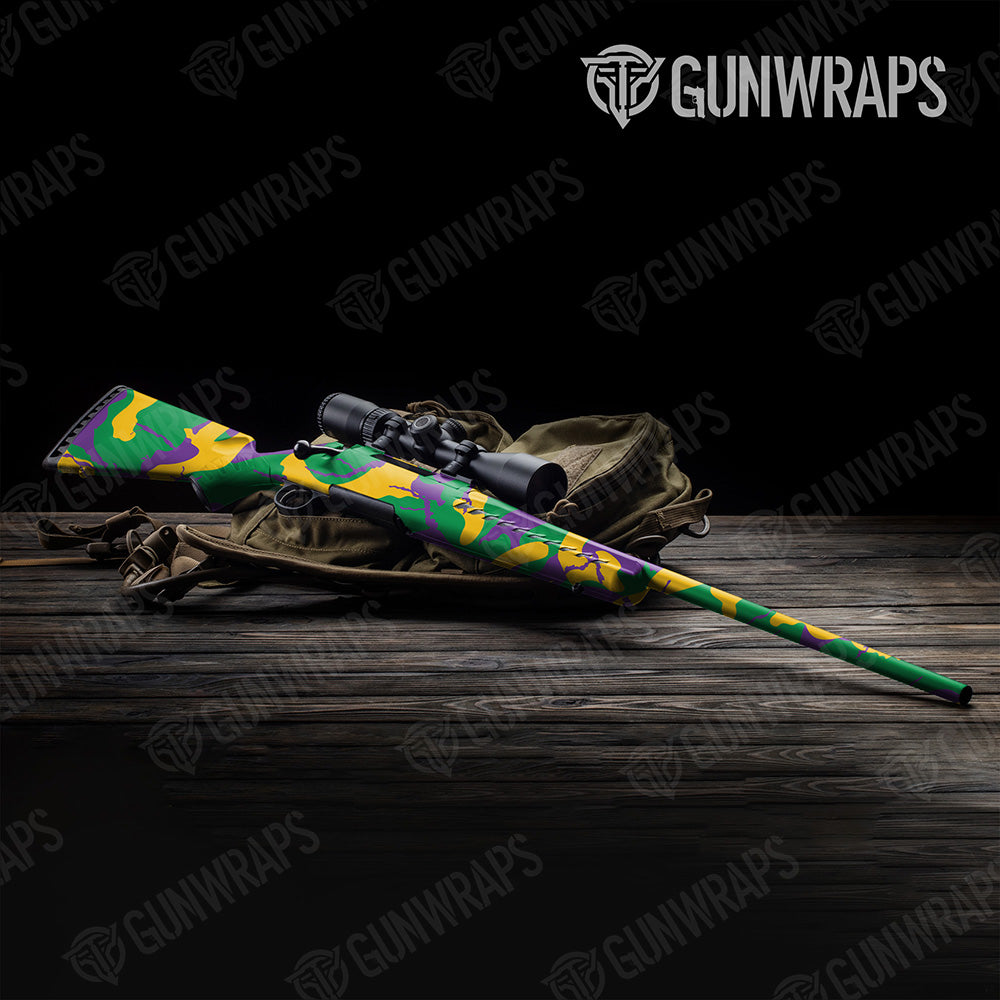 Rifle Ragged XL Mardi Gras Camo Gun Skin Vinyl Wrap