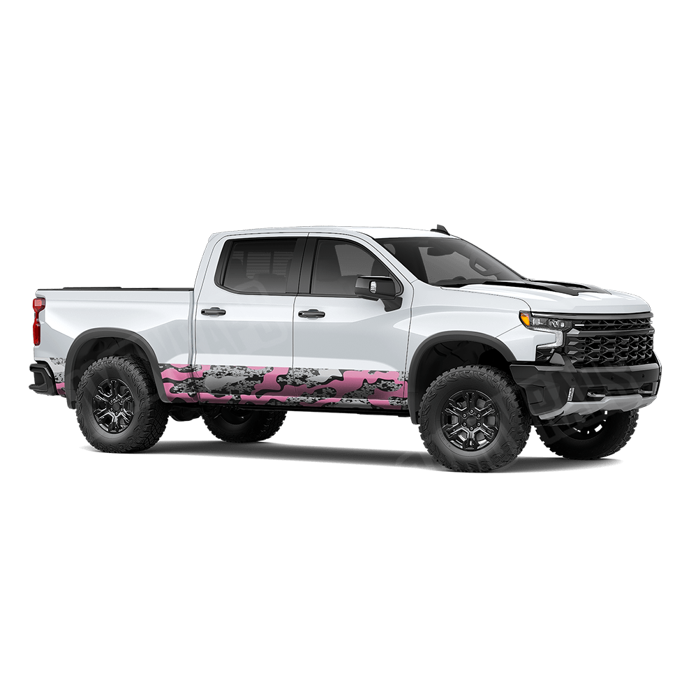 Compound Pink Tiger Rocker Panel Camo Vinyl Wrap