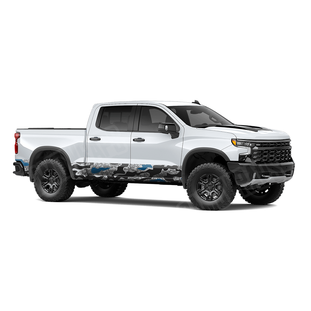 Compound Urban Blue Rocker Panel Camo Vinyl Wrap