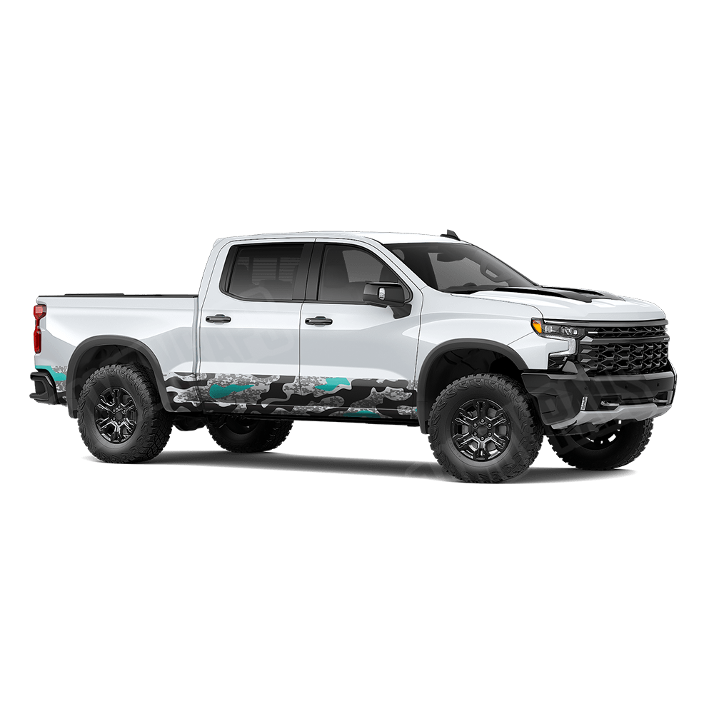 Compound Urban Tiffany Blue Rocker Panel Camo Vinyl Wrap