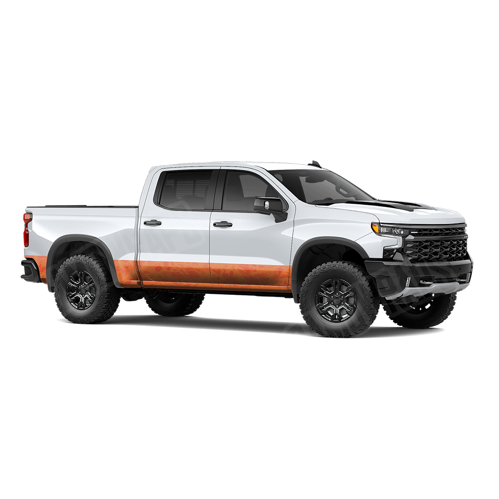Crystal Elite Orange Rocker Panel Camo Vinyl Wrap