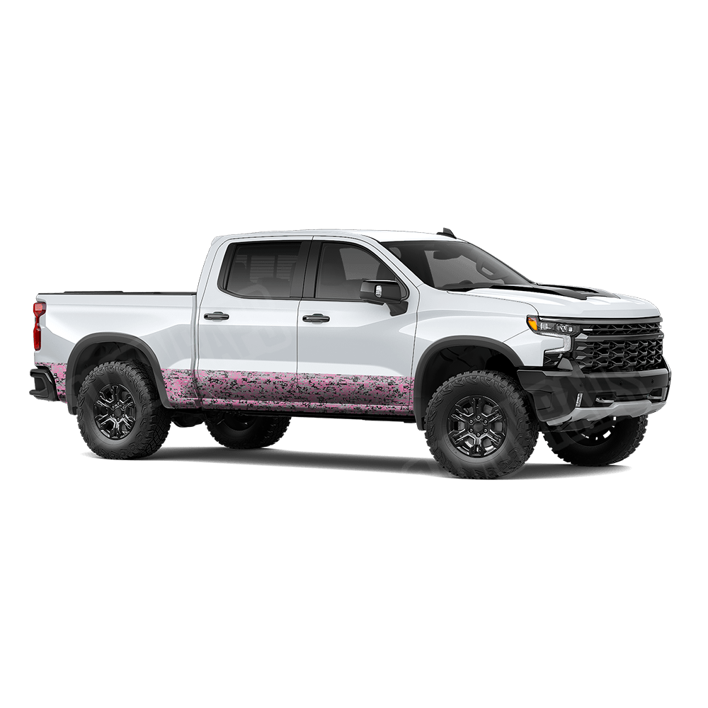 Digital Pink Tiger Rocker Panel Camo Vinyl Wrap