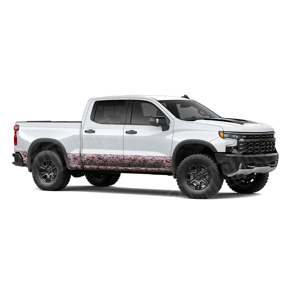 Digital Pink Rocker Panel Camo Vinyl Wrap