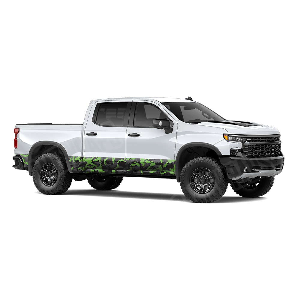 Erratic Metro Green Rocker Panel Camo Vinyl Wrap