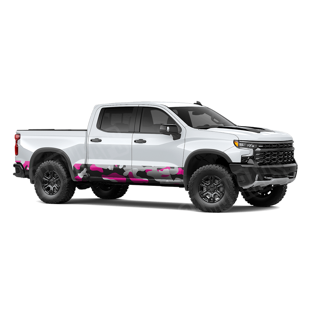 Jumbo Classic Magenta Tiger Rocker Panel Camo Vinyl Wrap