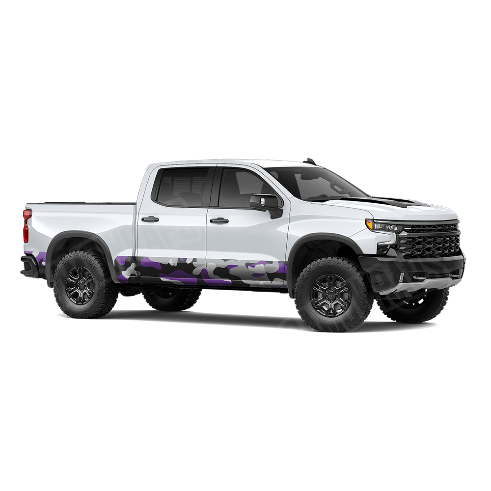 Jumbo Classic Purple Tiger Rocker Panel Camo Vinyl Wrap