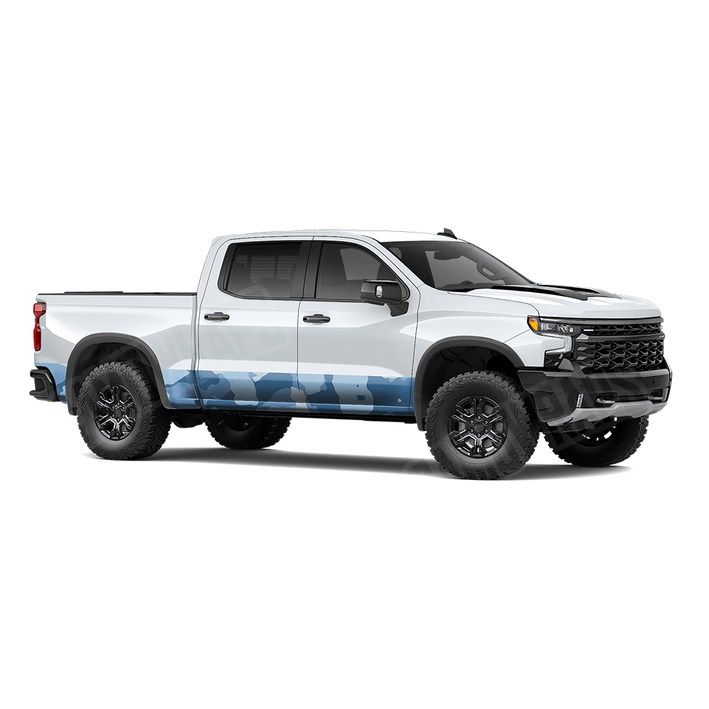 Jumbo Cumulus Cool Blue Rocker Panel Camo Vinyl Wrap
