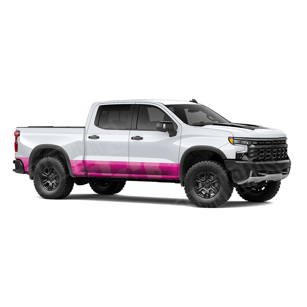 Jumbo Cumulus Elite Magenta Rocker Panel Camo Vinyl Wrap